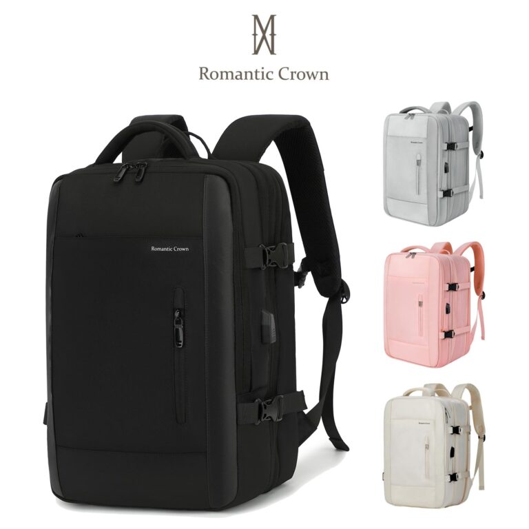 Mochila de viagem expansível 45 L com USB, impermeável, notebook 17,3