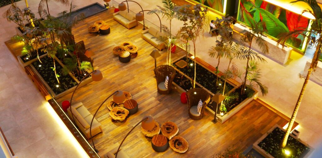 Área de convivência do Hot Beach Resort em Olímpia